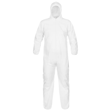 Lakeland Coverall, TG428, MicroMax, X-Large, White, Hooded, Elastic, 25PK TG428-XL